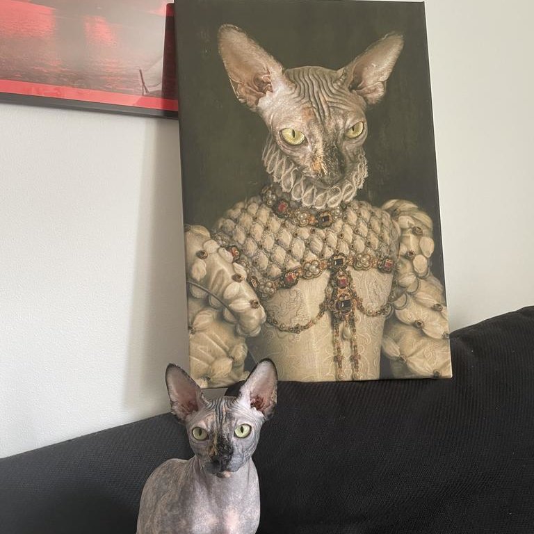 Prinsessan Personligt Kattporträtt Renässans