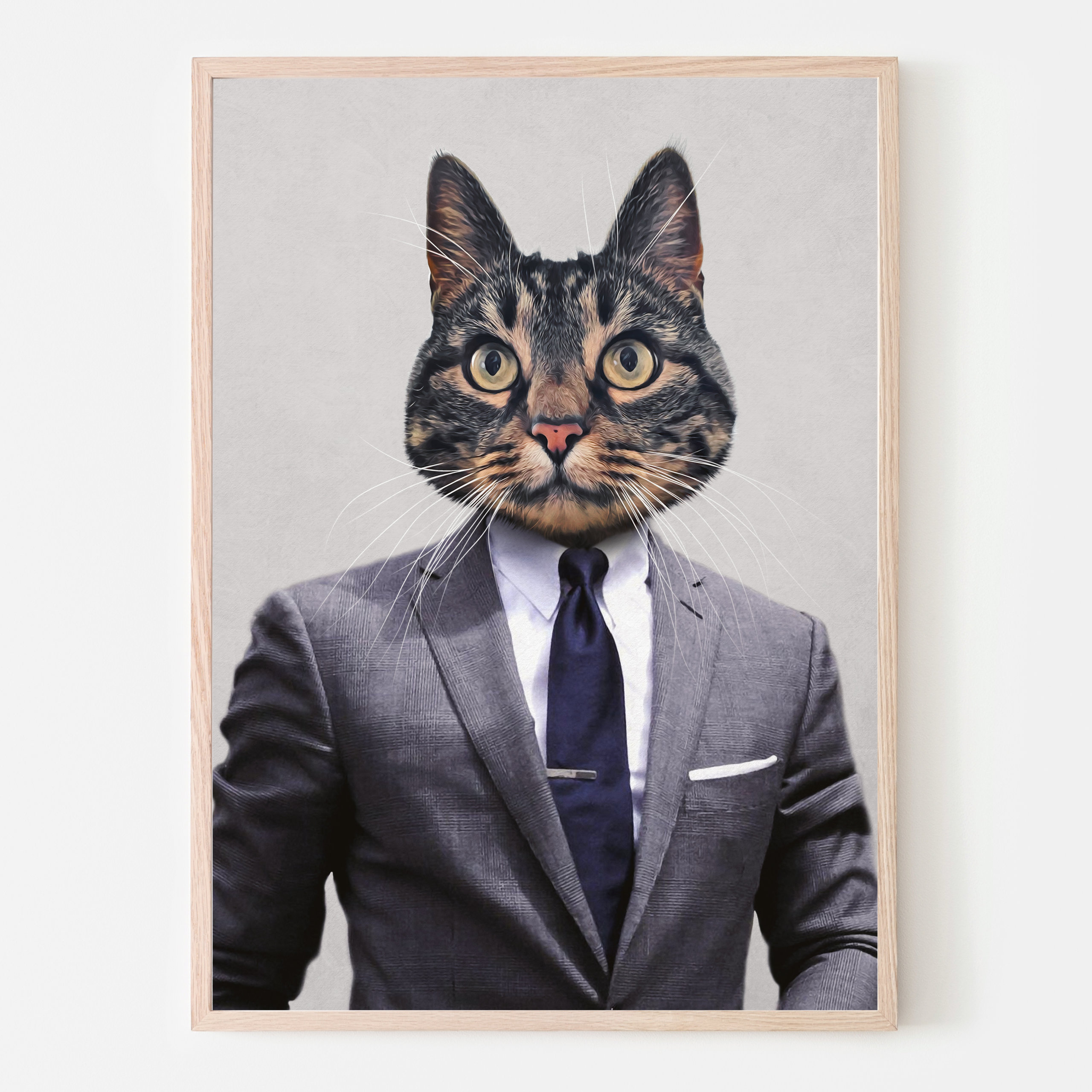 Bond Personlig Katt-Tavla Med Kläder