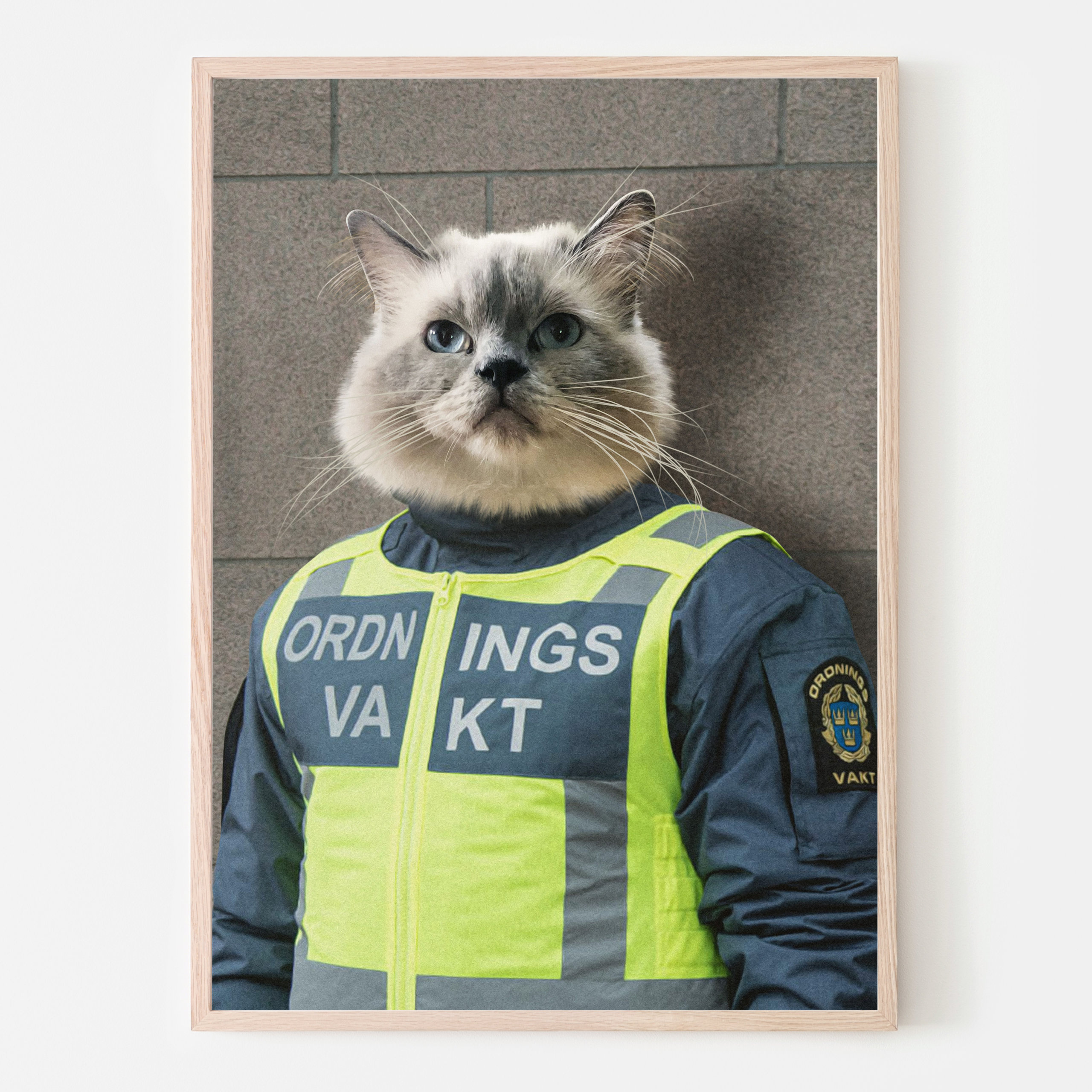 Ordningsvakten Personlig Katt-Tavla Med Kläder