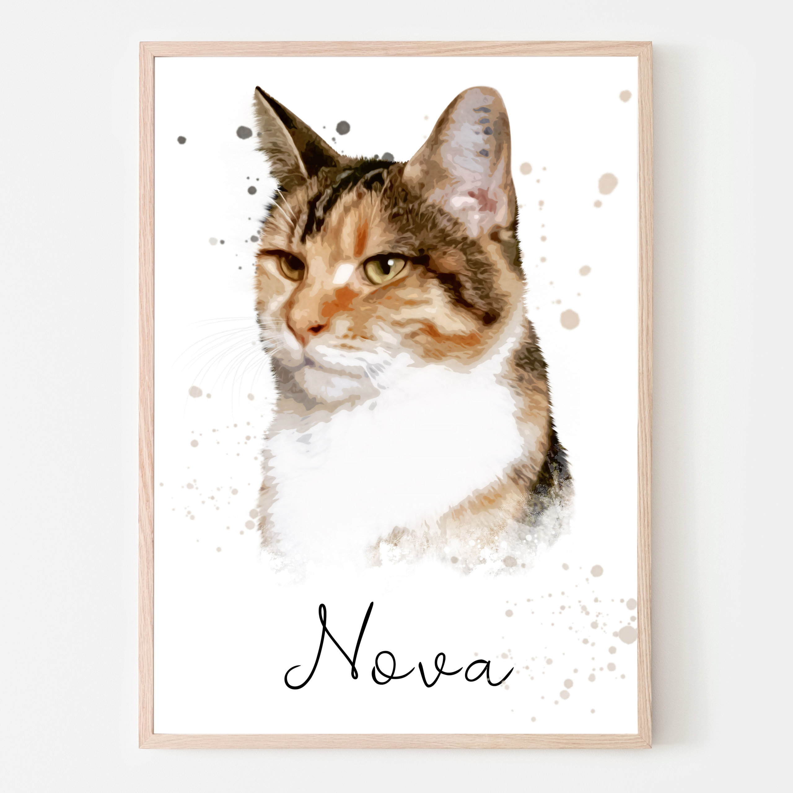 Holiday Personligt Kattporträtt Målning